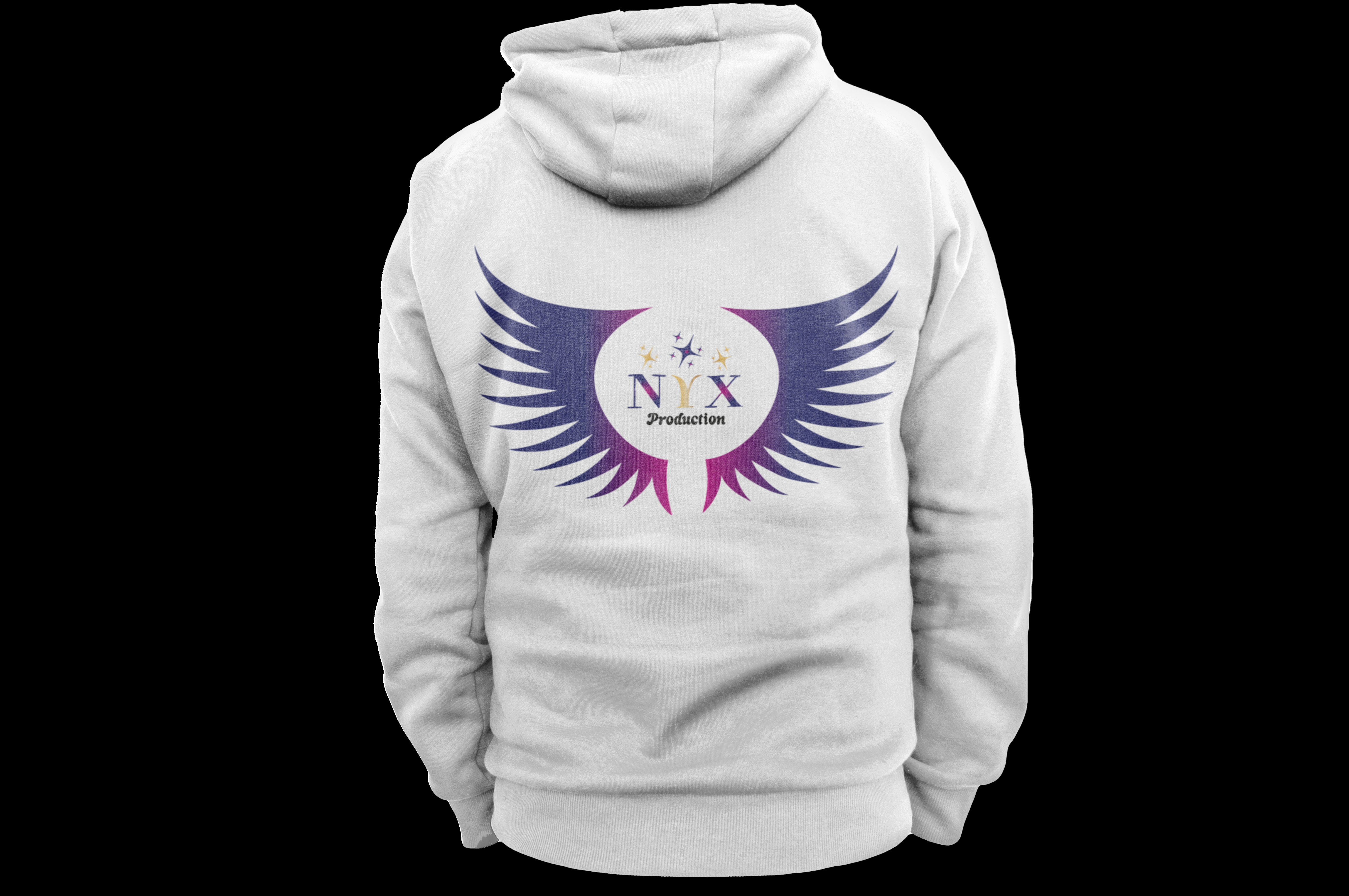 Voici le dos du pull avec un logo qui a été adapté pour être plus esthétique à porter sur un pull